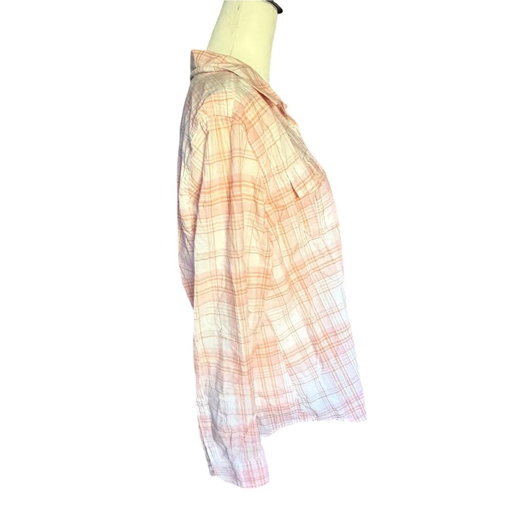 Tommy Hilfiger Women's White Orange Purple XL Button Down - Picture 4 of 5